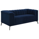 Chalet  Upholstered Tuxedo Arm Tufted Sofa Set Blue