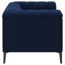 Chalet Upholstered Tuxedo Arm Tufted Chair Blue