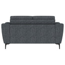 Nolan Upholstered Sloped Track Arm Loveseat Charcoal