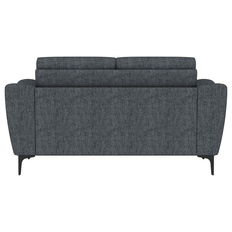 Nolan Upholstered Sloped Track Arm Loveseat Charcoal