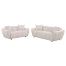 Destino Chenille Splayed Arm Sofa Set Greige