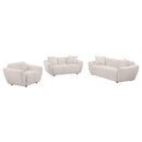 Destino Chenille Splayed Arm Sofa Set Greige