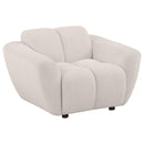 Destino Chenille Splayed Arm Sofa Set Greige