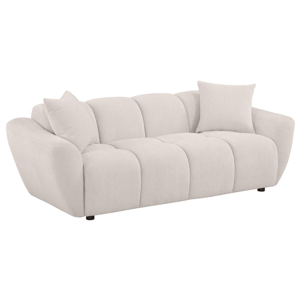 Destino Chenille Upholstered Splayed Arm Sofa Greige