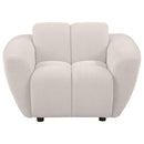 Destino Chenille Upholstered Splayed Arm Accent Chair Greige