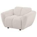 Destino Chenille Upholstered Splayed Arm Accent Chair Greige