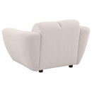 Destino Chenille Upholstered Splayed Arm Accent Chair Greige