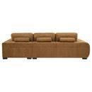 Octavia Fabric Upholstered Sectional Chaise Sofa Amber