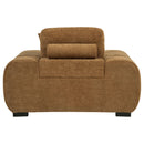 Octavia Fabric Upholstered Track Arm Accent Chair Amber