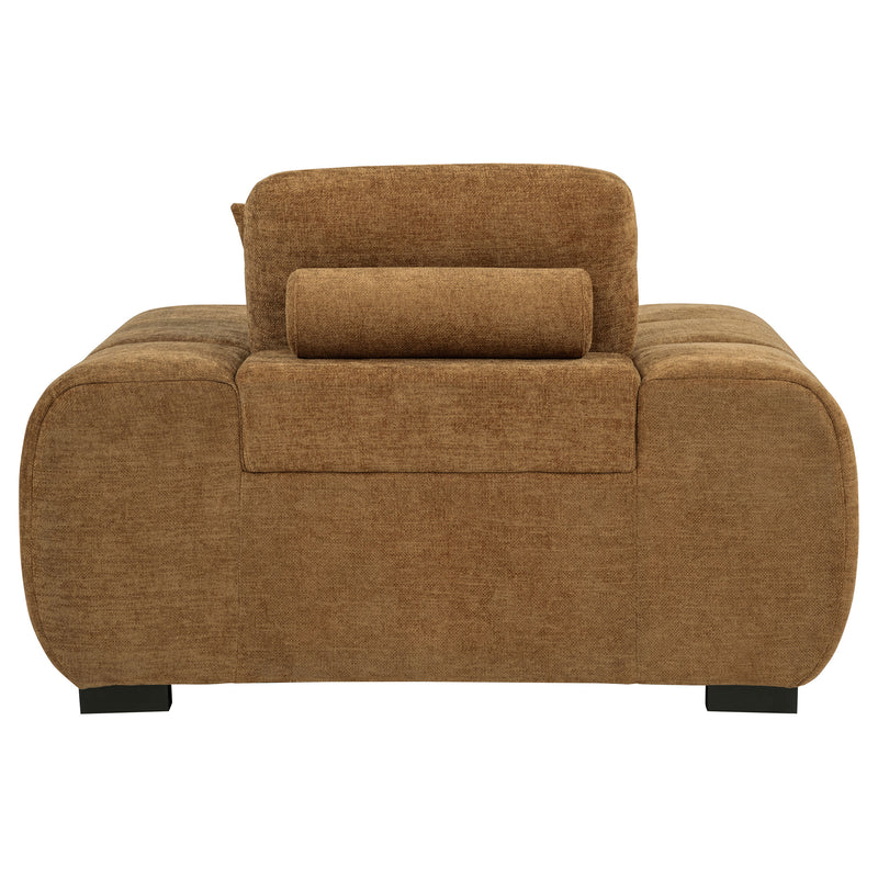 Octavia Fabric Upholstered Track Arm Accent Chair Amber