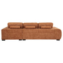 Octavia Fabric Upholstered Sectional Chaise Sofa Orange