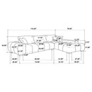 Octavia Fabric Upholstered Sectional Chaise Sofa Orange