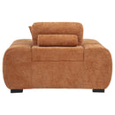 Octavia Fabric Upholstered Track Arm Accent Chair Orange