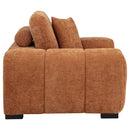 Octavia Fabric Upholstered Track Arm Accent Chair Orange