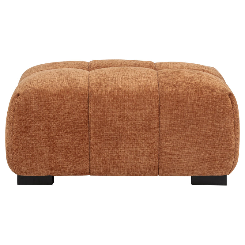 Octavia Fabric Upholstered Rectangular Ottoman Orange