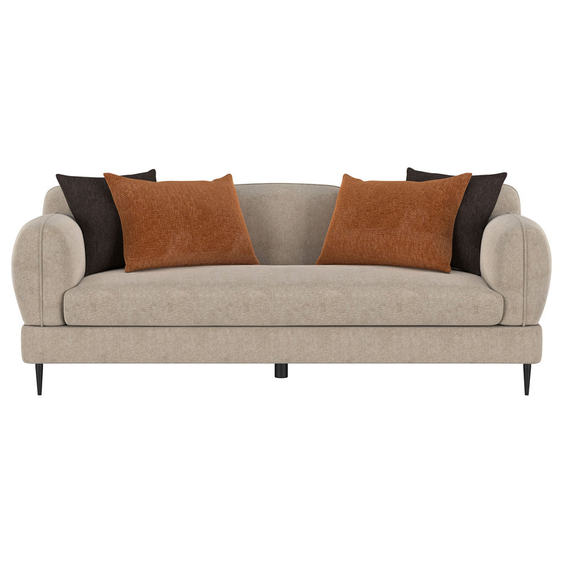 Jade Chenille Upholstered Modern Track Arm Sofa Green