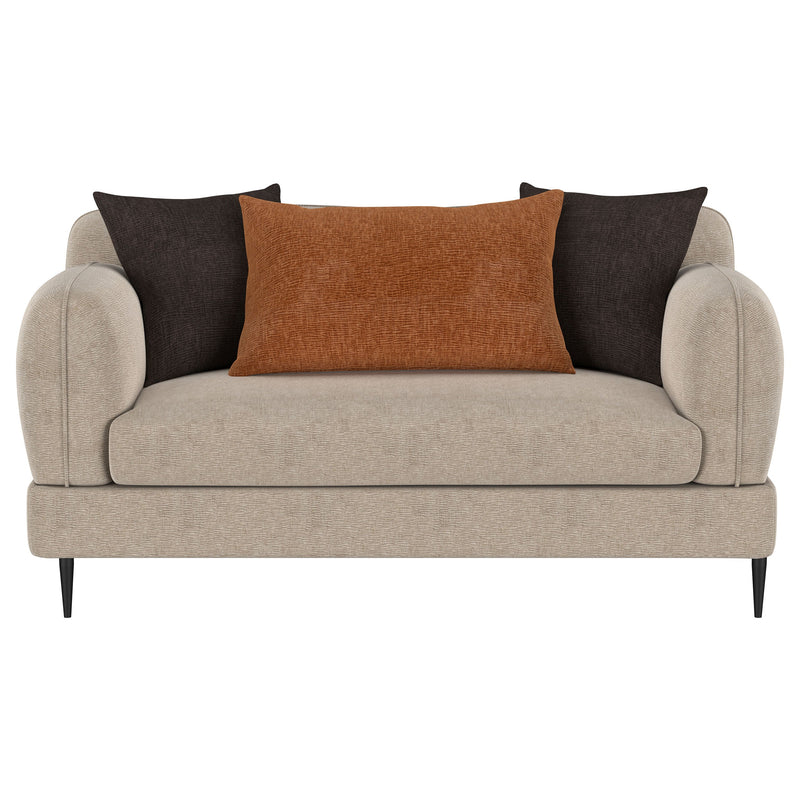 Jade Chenille Upholstered Modern Track Arm Loveseat Green