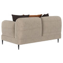 Jade Chenille Upholstered Modern Track Arm Loveseat Green