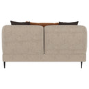 Jade Chenille Upholstered Modern Track Arm Loveseat Green