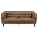 Thatcher  Upholstered Tuxedo Arm Sofa Set Brown