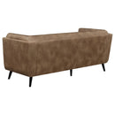 Thatcher  Upholstered Tuxedo Arm Sofa Set Brown