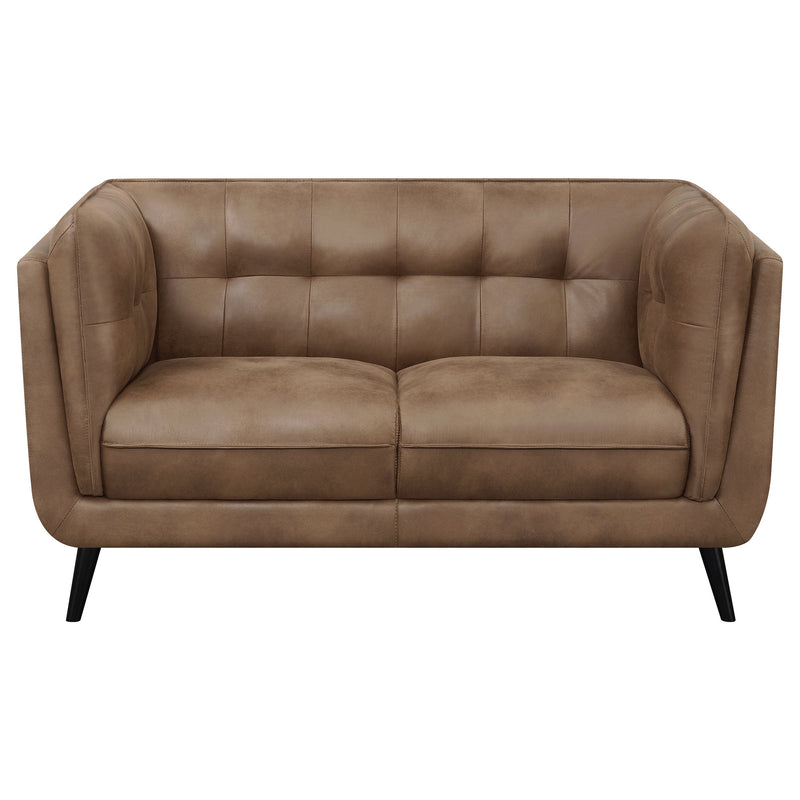 Thatcher  Upholstered Tuxedo Arm Sofa Set Brown