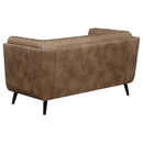 Thatcher  Upholstered Tuxedo Arm Sofa Set Brown