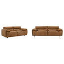Buxton 2-piece Leather Upholstered Sofa Set Orange