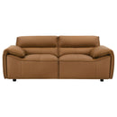 Buxton Top Grain Leather Upholstered Loveseat Orange