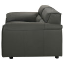 Buxton Top Grain Leather Upholstered Loveseat Graphite