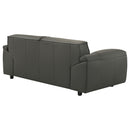 Buxton Top Grain Leather Upholstered Loveseat Graphite