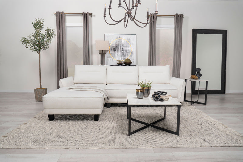 Caspian Upholstered Curved Arm Chaise Sectional Sofa Grey