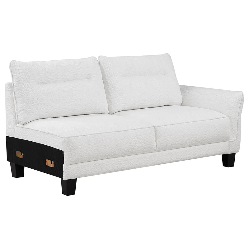 Caspian Upholstered Curved Arm Chaise Sectional Sofa Grey
