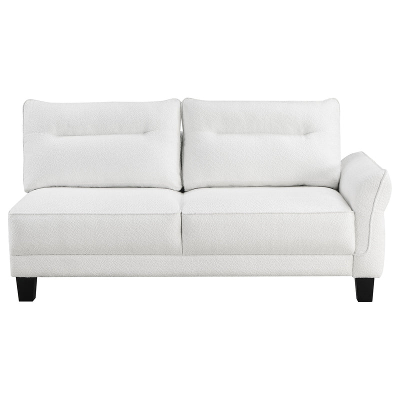Caspian Upholstered Curved Arm Chaise Sectional Sofa Grey
