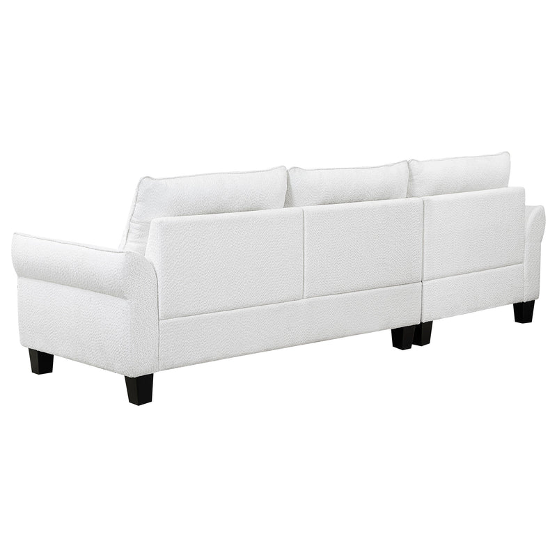Caspian Upholstered Curved Arm Chaise Sectional Sofa Grey