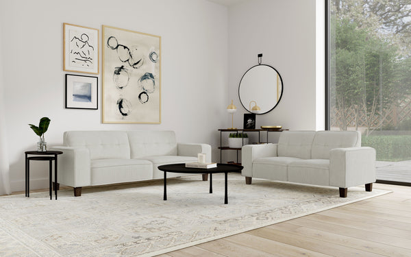 Deerhurst Upholstered Track Arm Sofa Set Greige