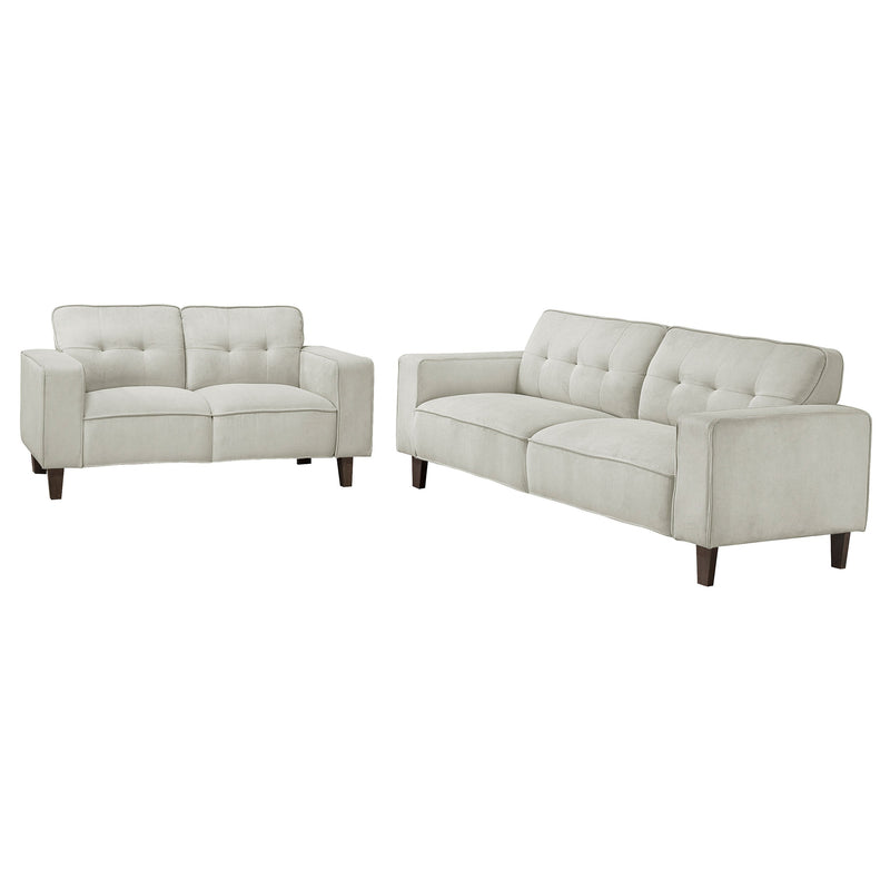 Deerhurst  Upholstered Track Arm Sofa Set Charcoal