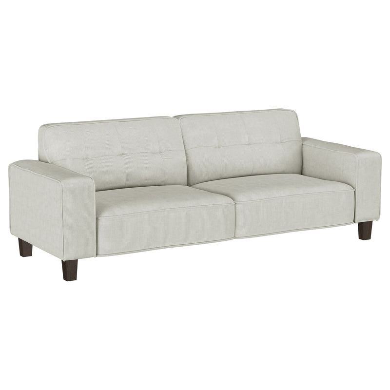 Deerhurst  Upholstered Track Arm Sofa Set Charcoal