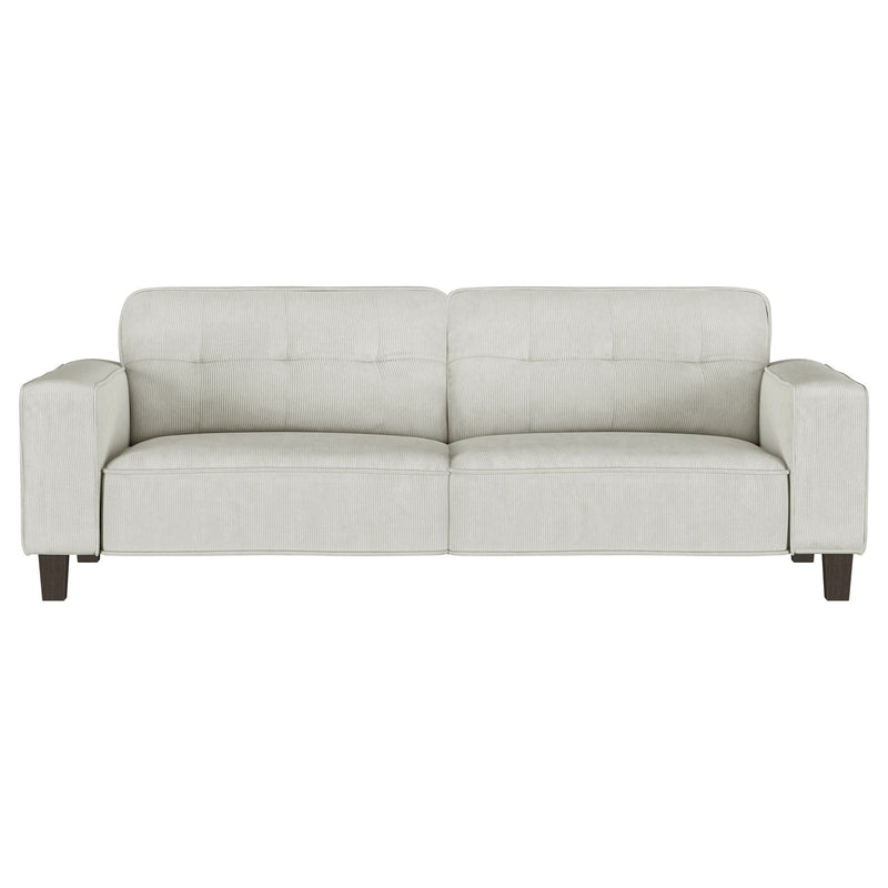 Deerhurst  Upholstered Track Arm Sofa Set Charcoal