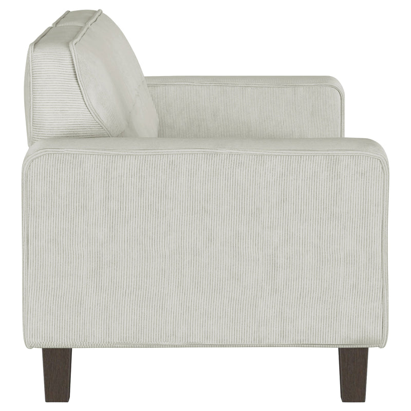 Deerhurst  Upholstered Track Arm Sofa Set Charcoal