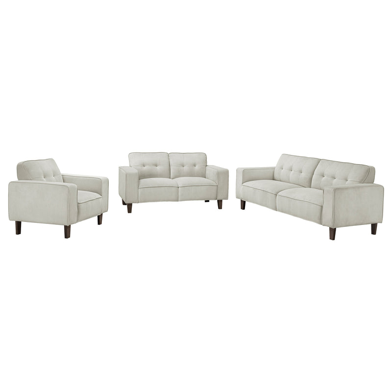 Deerhurst  Upholstered Track Arm Sofa Set Charcoal