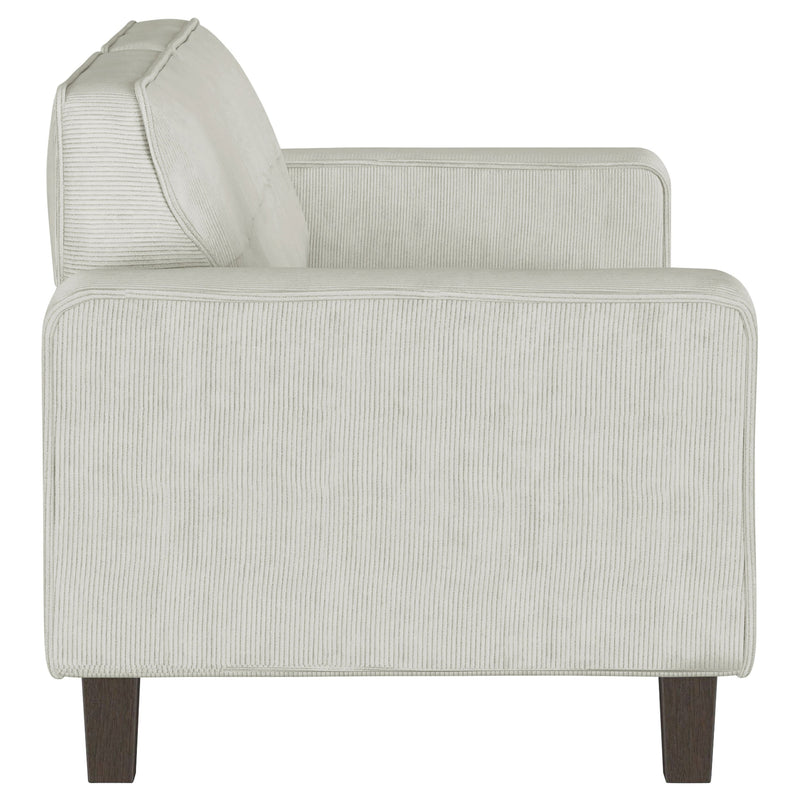 Deerhurst  Upholstered Track Arm Sofa Set Charcoal