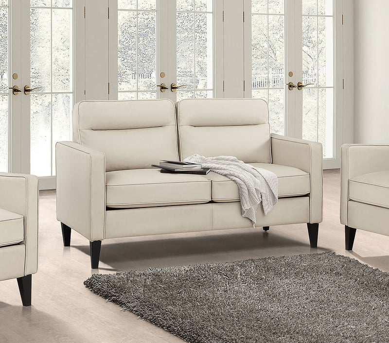 Jonah Upholstered Track Arm Loveseat Green