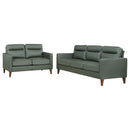 Jonah  Upholstered Track Arm Sofa Set Green