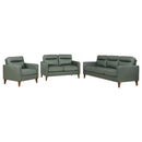Jonah  Upholstered Track Arm Sofa Set Green