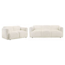 Dorset Upholstered Round Track Arm Sofa Set White
