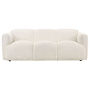 Dorset Upholstered Round Track Arm Sofa Set White