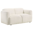Dorset Upholstered Round Track Arm Sofa Set White
