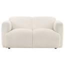 Dorset Upholstered Round Track Arm Sofa Set White