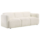 Dorset Fabric Upholstered Round Track Arm Sofa White